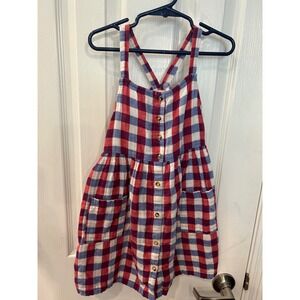 cat and jack red white and blue dress Cat & Jack Girls Sundress Size 5T Red White Blue Smocked Patriotic Summer USA